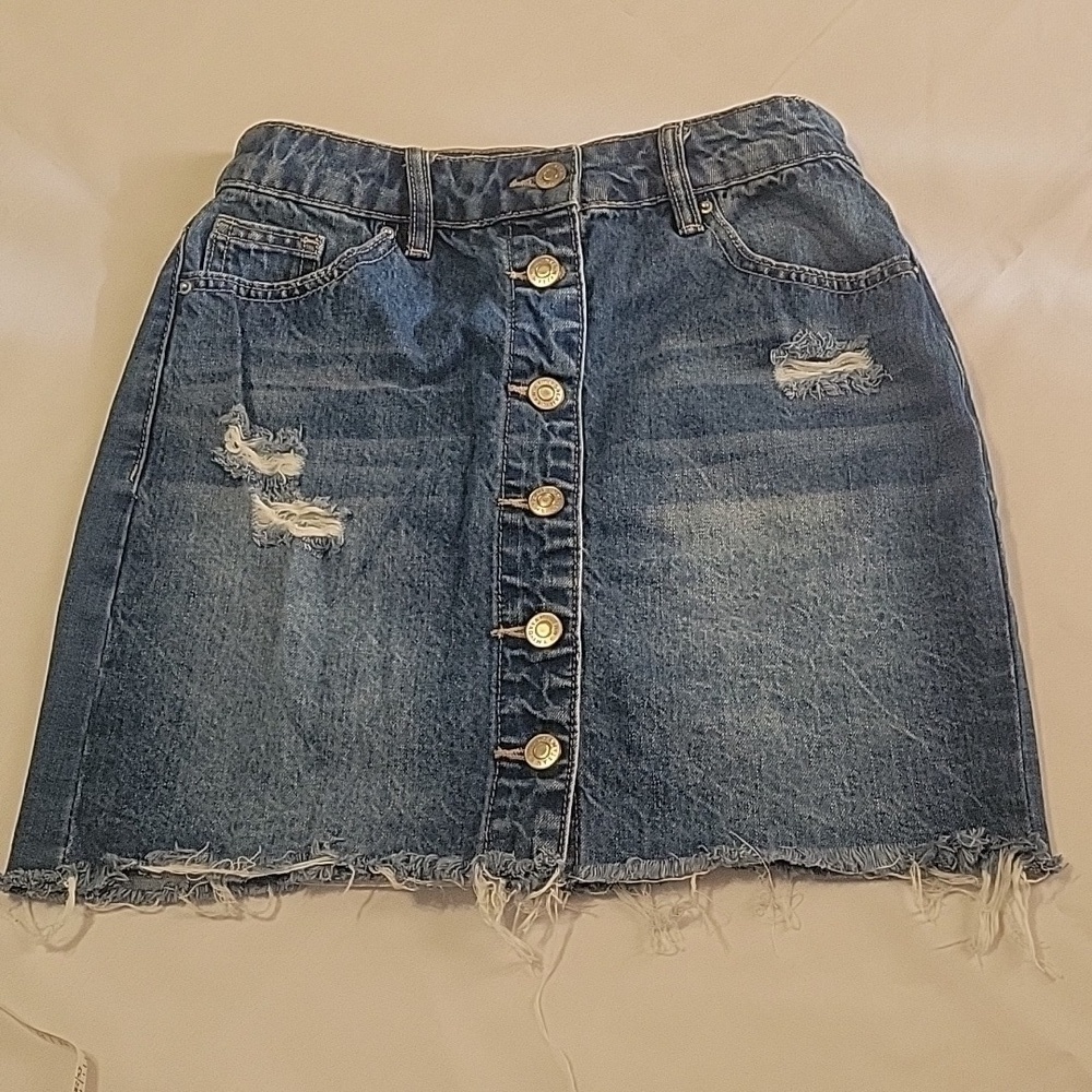 YMI Skirts | Ymi Dream Button Front Denim Skirt